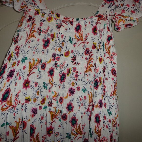 NWOT ANANDAS COLLECTION Hi-Lo Floral Sundress XL Smocked Bodice Ruffle Shoulder - Picture 6 of 13